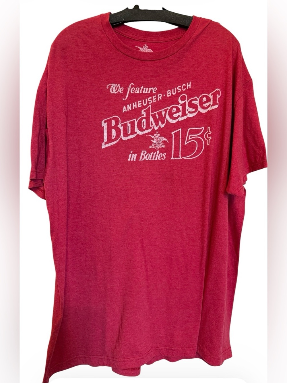 Budweiser Graphic Tee 2XL Red Vintage Style Beer Shirt Anheuser Busch Retro Logo
